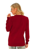 Button Up V - Neck Long Sleeve Cardigan