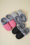 Cable - Knit Fluff Round Toe Slippers