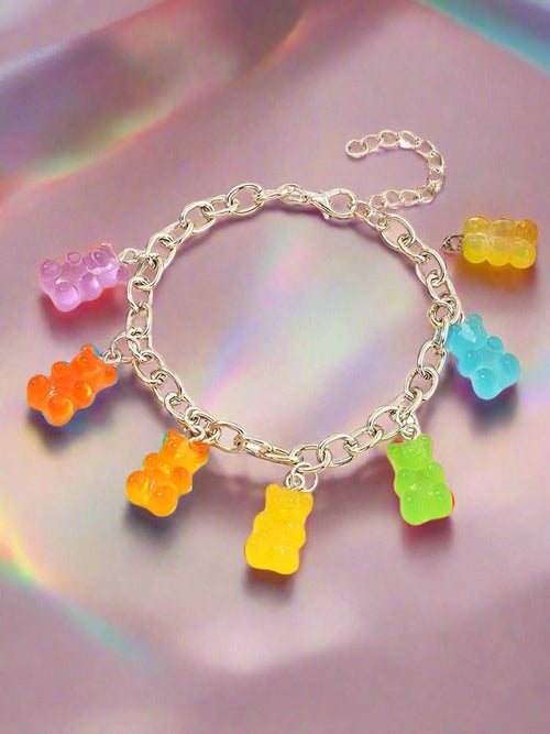 Cartoon Rainbow Candy Bear Bracelet