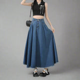 Casual Blue Denim Long Skirt - In Control Clothing