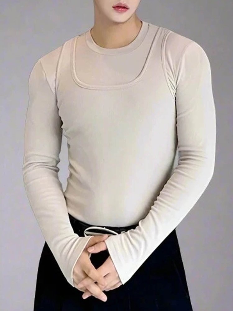 Casual Slim Fit Men's T-shirt and Vest Set - In Control Clothing