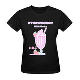 Womens Strawberry Milkshake Graphic T-shirt