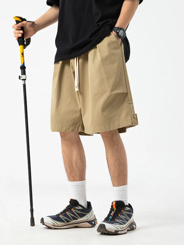 Men's Plus Size Drawstring Shorts with Pockets