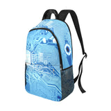 Blue Circuitry Backpack with Side Mesh Pockets