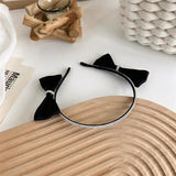 Chic Black Double - Sided Bow Headband with Rhinestones - In Control Clothing