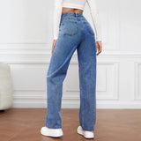 Classic Blue High - Waist Denim Jeans for Women - Wide Leg Fit - In Control Clothing