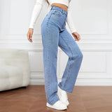 Classic Blue High - Waist Denim Jeans for Women - Wide Leg Fit - In Control Clothing