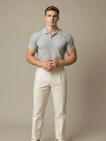 Classic Men’s Textured Polo – Short Sleeve Smart Casual Tee