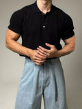 Classic Men’s Textured Polo – Short Sleeve Smart Casual Tee