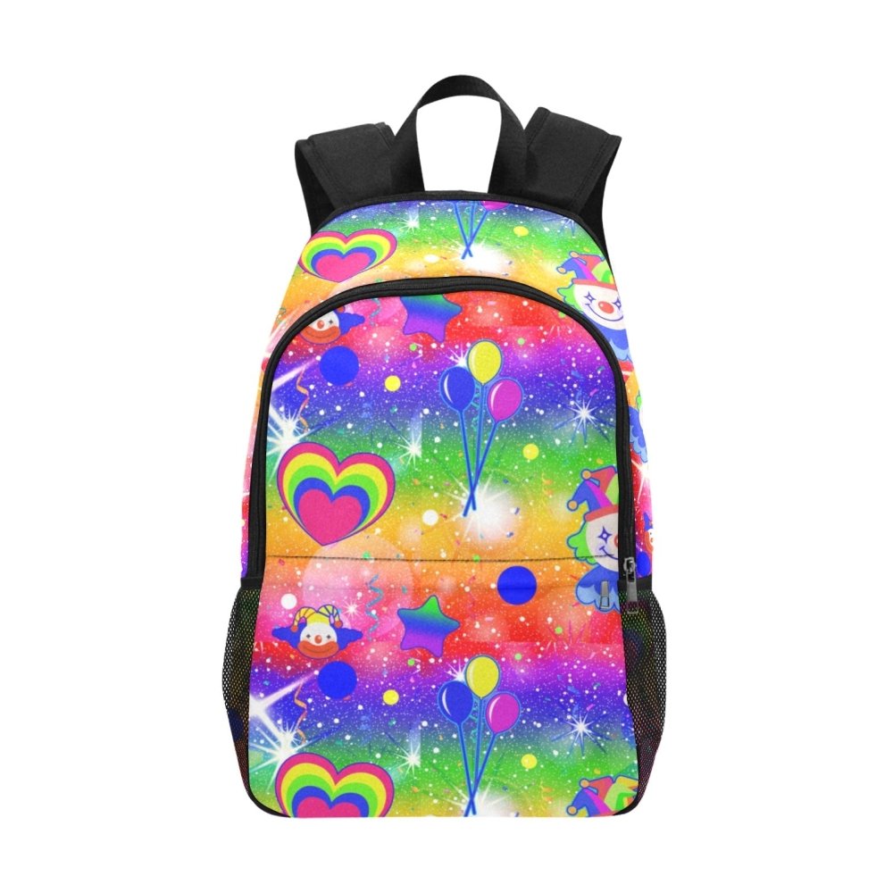 clown 3 Fabric Backpack with Side Mesh Pockets (Model 1659)