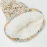 Contrast Cable - Knit Hat with Pompom