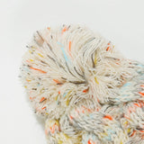 Contrast Cable - Knit Hat with Pompom