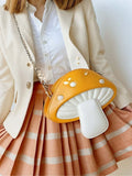 Cottagecore Yellow Mushroom Shape Crossbody Shoulder Bag - In Control Clothing