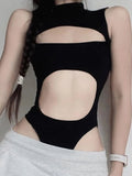 Cut Out Techwear Black Bodysuit - In Control Clothing