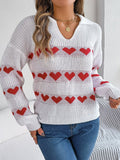 Cute Heart Pattern Long Sleeve Sweater