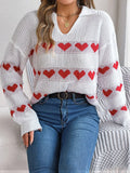 Cute Heart Pattern Long Sleeve Sweater