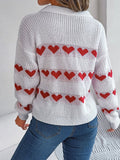 Cute Heart Pattern Long Sleeve Sweater