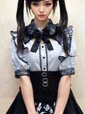 Cute Jirai Kei Lace Blouse - Perfect for Dark Academia Style - In Control Clothing