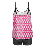 Cute Plus Size Two - piece Strawberry Tank Swimsuit - In Control Clothing