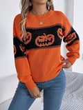 Cute Pumpkin Halloween Knit Sweater - Cozy Fall Fashion - In Control Clothing