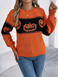 Cute Pumpkin Halloween Knit Sweater - Cozy Fall Fashion - In Control Clothing