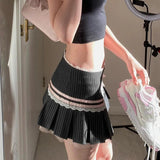 Cutecore Bow Striped Pleated Skirt - In Control Clothing