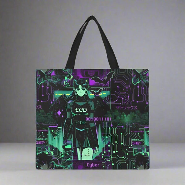 Cyber Anime Canvas Tote Bag