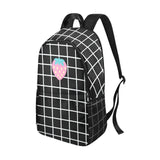 Aesthetic Grid Backpack with Pastel Strawberry Graphic Design