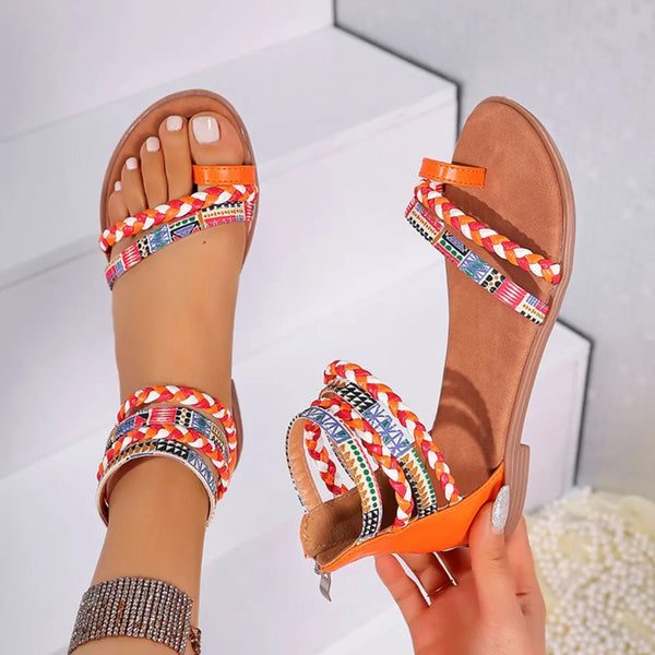 Toe Loop Flats Sandals