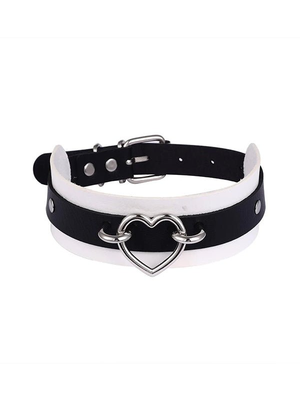 Dark Aero Collar Necklace with Two - Tone Heart - Frutiger Ego Jewelry - In Control Clothing