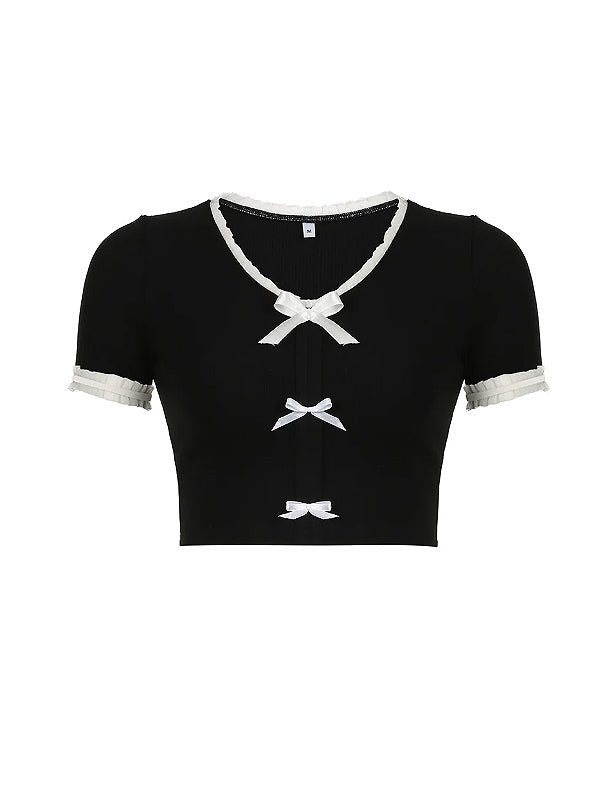 Dark Coquette Cropped Top - In Control Clothing