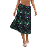 Dark Cyberpunk Anime Midi Skirt