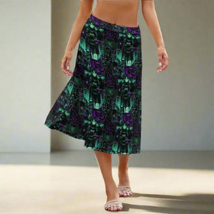 Dark Cyberpunk Anime Midi Skirt