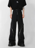 Darkwear Solid Color Wide Leg Pants for Men - Aero Design with Zipper Slit - In Control Clothing