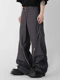 Darkwear Solid Color Wide Leg Pants for Men - Aero Design with Zipper Slit - In Control Clothing