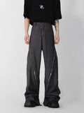 Darkwear Solid Color Wide Leg Pants for Men - Aero Design with Zipper Slit - In Control Clothing