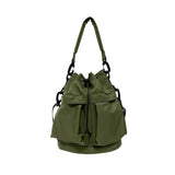 Drawstring Nylon Bucket Bag