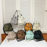 Drawstring Nylon Bucket Bag