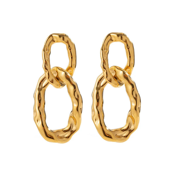 18K Gold-Plated Stainless Steel Drop Earrings