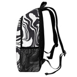 Black and White Art Backpack - Stylish Abstract Design