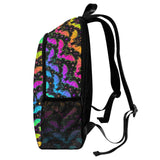 Rainbow Bat  Fabric Backpack with Side Mesh Pockets