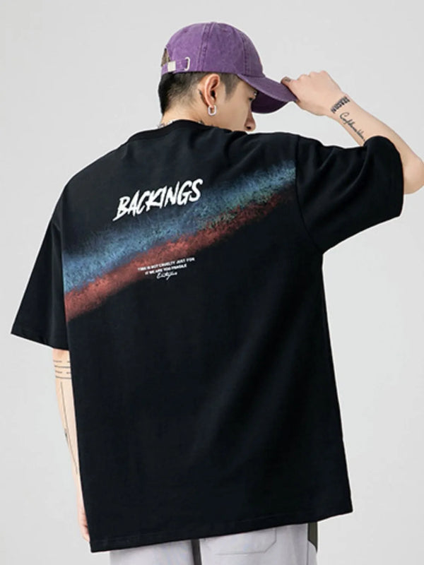 Men's Full Size Round Neck Half Sleeve T-Shirt Plus Size