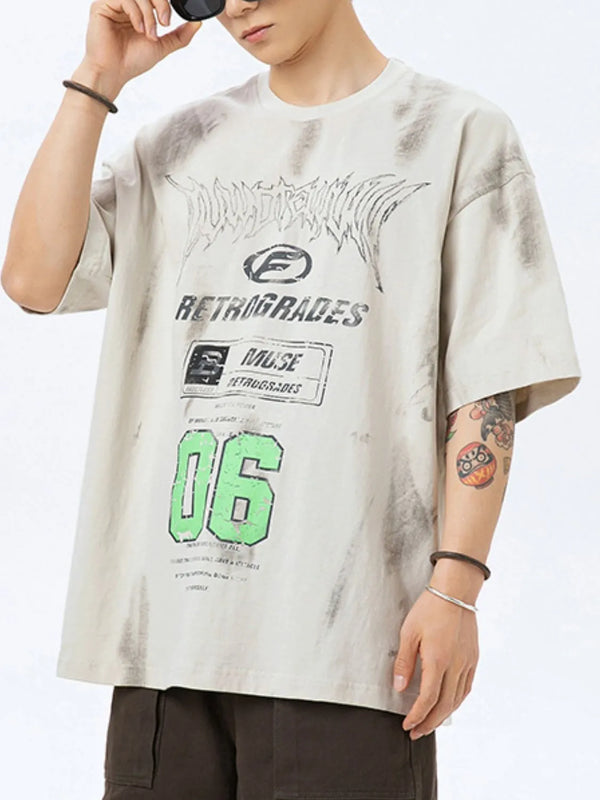 Men's Plus Size Graphic Round Neck Half Sleeve T-Shirt