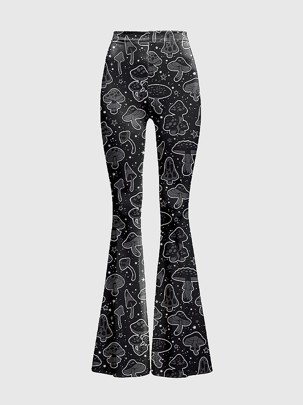 Fairy Grunge Mushroom Flare Pants - In Control Clothing