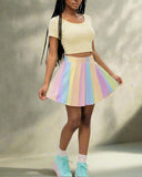 Pastel Rainbow Skater Skirt