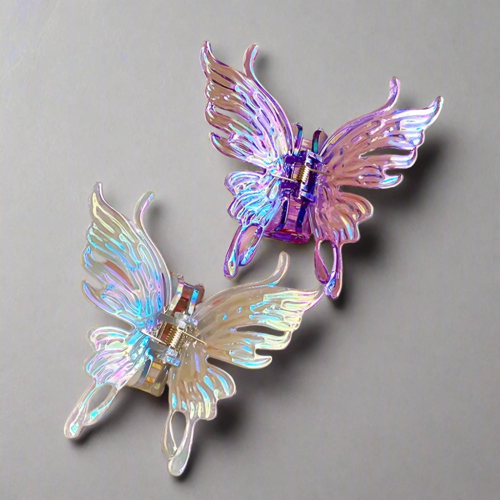 Fairycore Colorful Butterfly Hair Claws - Large Geometric Hair Clips - In Control Clothing