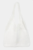 Fame Half Pointelle Knit Tote Bag