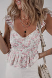 Floral Flutter Peplum Tank Top