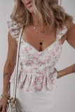 Floral Flutter Peplum Tank Top