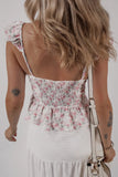 Floral Flutter Peplum Tank Top